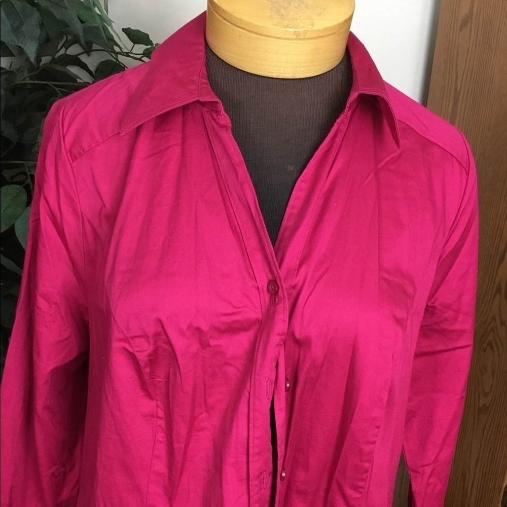Lane Bryant size 20 pink button down long sleeve top - Picture 2 of 15